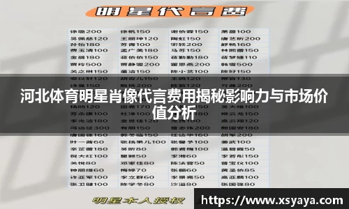 河北体育明星肖像代言费用揭秘影响力与市场价值分析